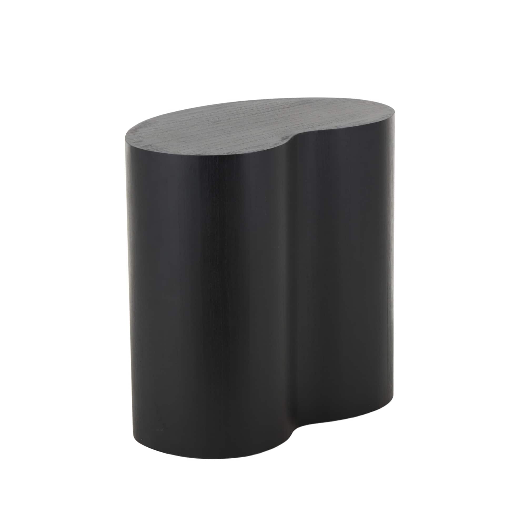 22.25" Black Wood Heart Inspired Side End Accent Table
